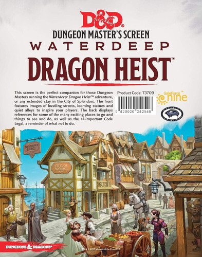 Gale Force Nine Waterdeep Dragon Heist - Dm Screen, Multicol