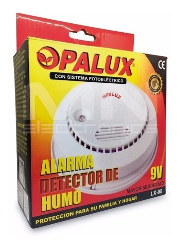 Detector De Humo Con Alarma 9v Opalux Lx-98 + Delivery
