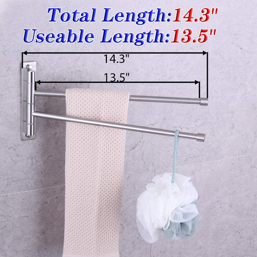 Toallero De Acero Inoxidable Con 2 Brazos Oscilantes Para Ba
