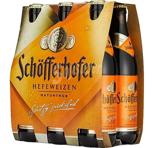 Cerveza Importada Schofferhofer Hefeweizen Botella 500ml X6