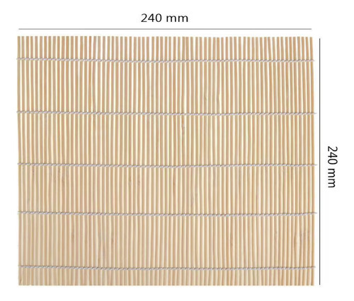 Pack 2 Esterilla Roll Maki Bambú Sushi Gimbap Makisu 24x24cm