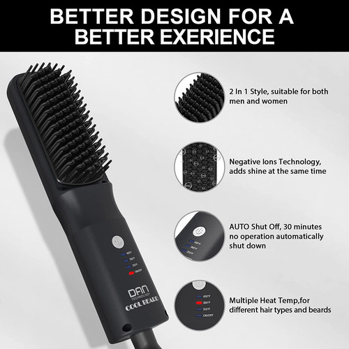 Kit De Estilo De Escova De Barba Portátil Para Homens 3...