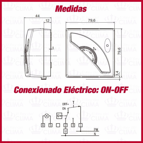 Imagen 3 de 6 de Termostato Analogico Imit Ta3 - El Mejor -italia