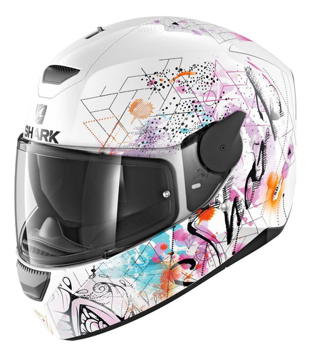 Capacete para moto  integral Shark  D-Skwal  white, black e violet anyah tamanho PP 