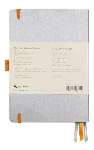 Goalbook Rhodia A5 Capa Dura Silver
