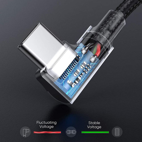 Cable De Carga Rápida Pd 100w Usb C A Usb Tipo C 90 Grados