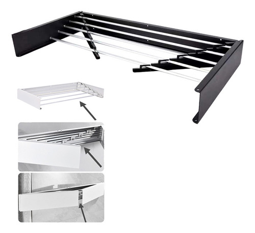Thek thekdedero Tendederos Plegables Retractil Ropa Plegable Reforzado Metal Color Blanco