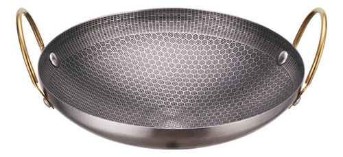 Panela Wok De Aço Inoxidável Texturizado Favo 8 Polegadas