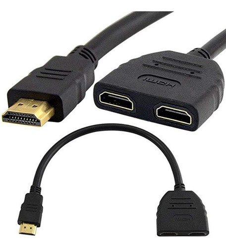 Adaptador Hdmi 1080p Macho A 2 Hembra Double Output