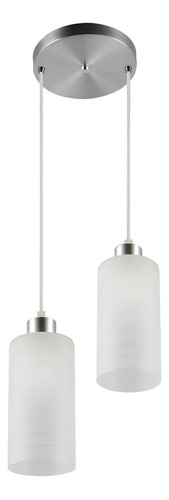 Lustre Pendente Vidro Branco Alumínio Jasmim 2 Blumenau