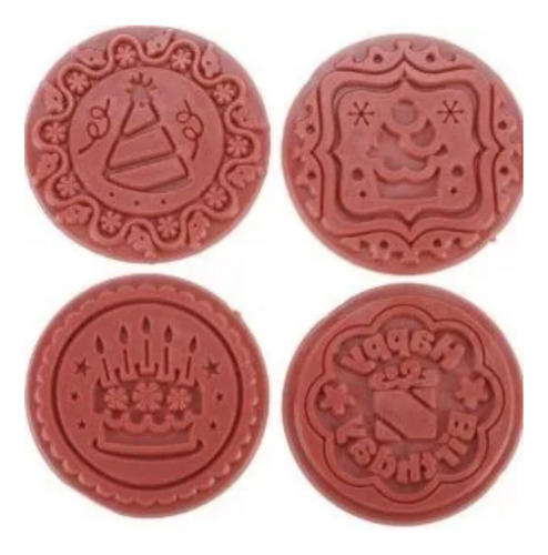 4 Sellos Silicon Para Estampado De Jabón Cumpleaños