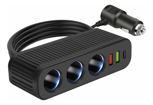 Carregador De Carro Dc Com Um A Três Qc3.0+usb+pd Fast Charg