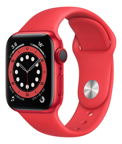 Apple Watch  Series 6 (GPS+Cellular) - Caja de aluminio rojo de 40 mm - Correa deportiva rojo