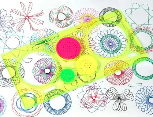 Duo Espirografo Clásico Multifuncional Regla Figuras Dibujos Color Al Azar