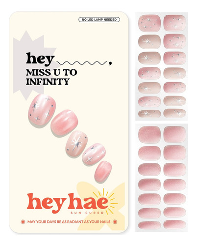 Heyhae Tiras De Uñas De Gel Semi Curadas | Sin Lámpara Led |