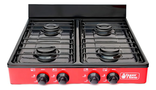 Parrilla De Gas De 4 Quemadores 50 Cm Rojo