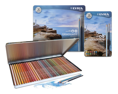 Lapices De Colores Artísticos Lyra Acuarelables Lata X36