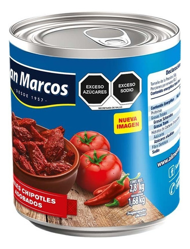 Chiles Chipotles Enteros En Adobo 2800 Gramos