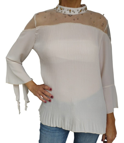 Blusa Fiesta Noche Mujer Plisada