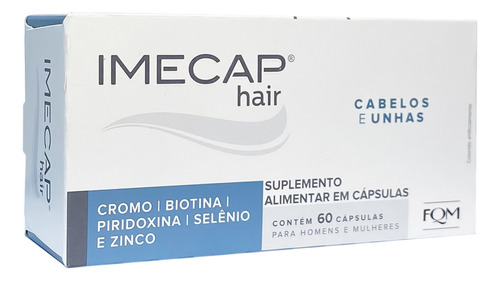 Imecap Hair Cabelos E Unhas 60 Capsulas Com Biotina