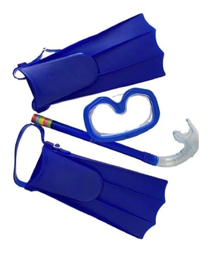 Set 3 Máscara + Tubo De Snorkel + Chapaletas Para Niños