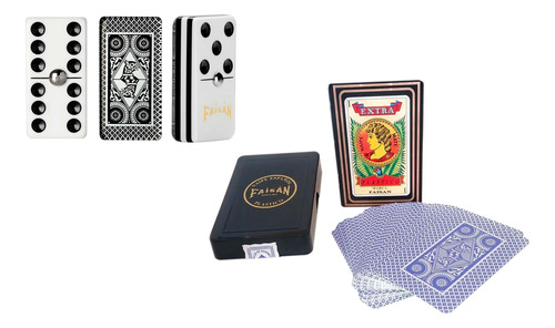 Domino Faisan Ingles 5 Capas + Baraja Faisan Española Azul