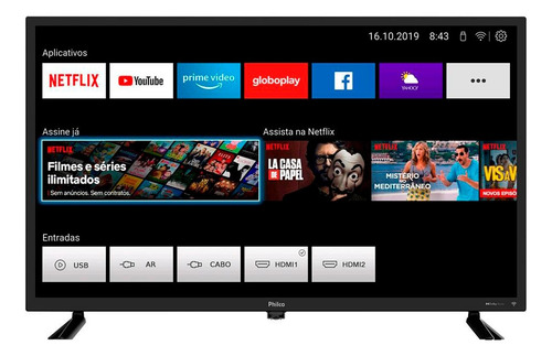 Imagem 4 de 6 de Smart Tv Philco 32´ Hd Led Ptv32d10n5skh Hdmi Dolby Preto