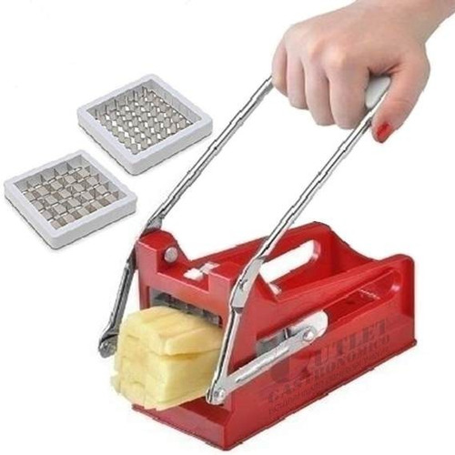 Imagen 2 de 7 de Corta Papas Cortadora Verduras Frutas Bastón 2 Cuchillas