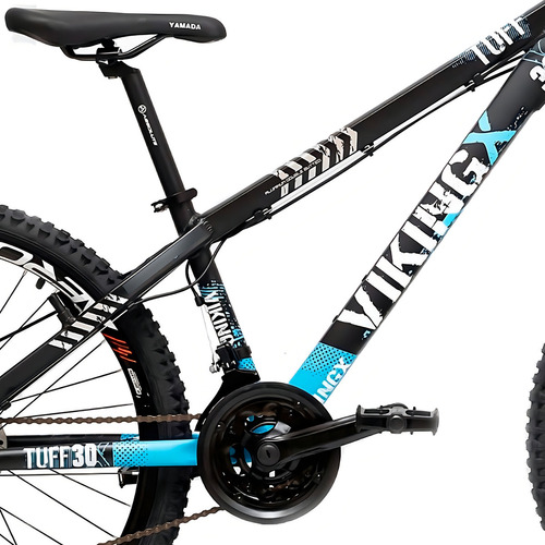 Bicicleta De Passeio Viking Freeride Tuff 30 Aro 26 13 21v Freio Disco Mecânico Index Cor Preto-azul
