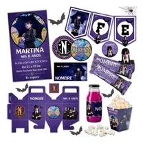 Comprar Kit Imprimible Cumpleaños Merlina Addams Wednesday Editable