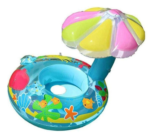 Flotador Inflable Para Bebésniños Colorido Sombrilla Piscina