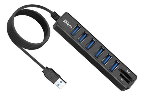 Hub 6 Puertos Multi Usb 3.0 Adaptador Con Lector Tarjeta Sd 