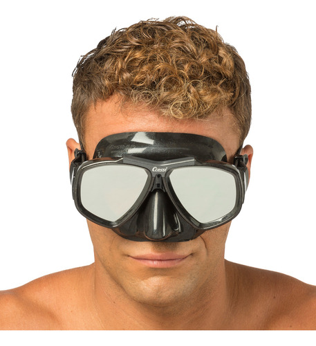 Visor Cressi Focus Lente Espejada Negro Para Buceo