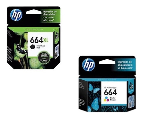 Cartuchos Hp 664xl Negro Y 664 Color Estandar Originales