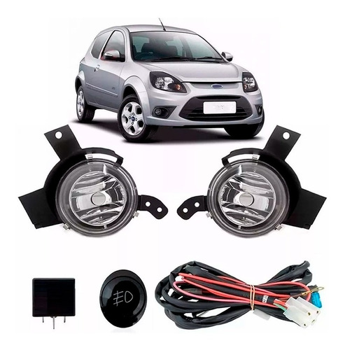 Kit Farol Auxilar Milha Neblina Ford Ka Novo Fiesta 08 10 11