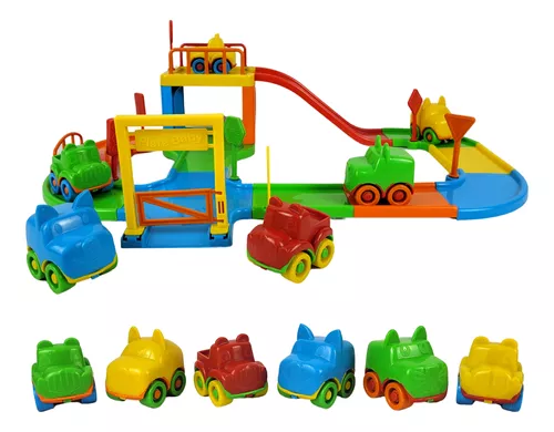 Pista De Carrinhos Brinquedo Corrida Infantil Com 2 Carrinhos