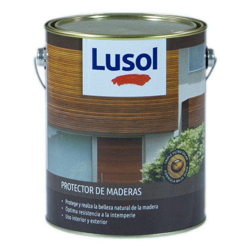 Lusol Impregnante Protector De Madera Satinado 4 L Prestigio