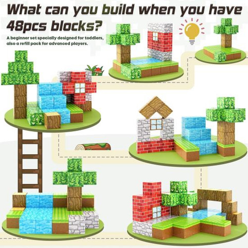 Bloques Magnéticos - Build Mine Magnet World Edition, Juguet