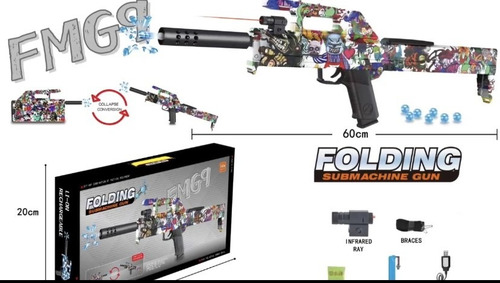 Pistola De Hidrogel Se Dobla Automática Fmg Rifle + Cammo