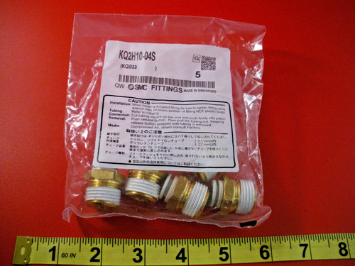 Smc Kq2h10-04s Lot Of (5) Fitting Male Connector Kq2 Kq2 Sse