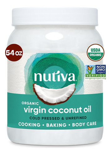 Nutiva Organico, Sin Refinar, Aceite De Coco Virgen, 54 Onza