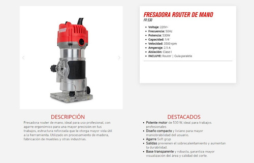 Fresadora Router Rebajadora Tupi Omaha 530w Enc 1/4 530w