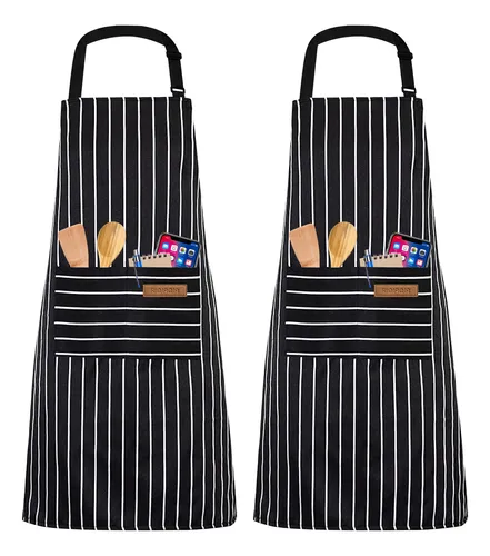 comprar 2 Pzs Mandil Delantal Para Chef Delantal De Cocina Ajustable