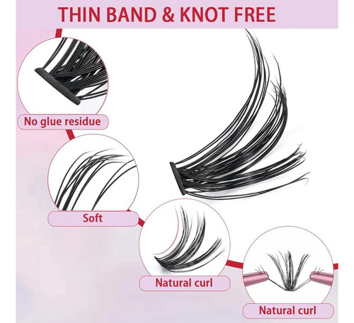 Kit De Extensión De Pestañas Mezcla 30d 40d Con Unión