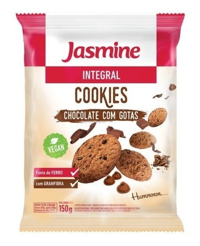 Cookies Integrais Chocolate 150g Jasmine Kit 11 Unidades