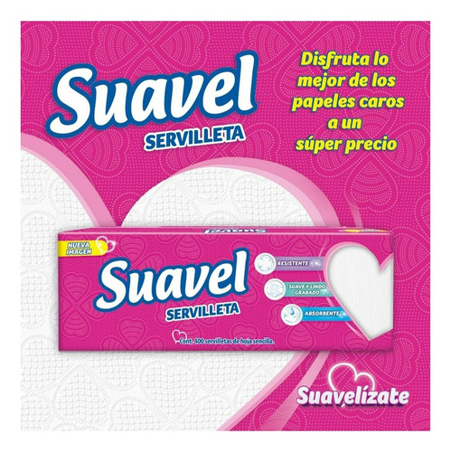 Servilletas Suavel, 400 Servilletas De Hoja Sencilla