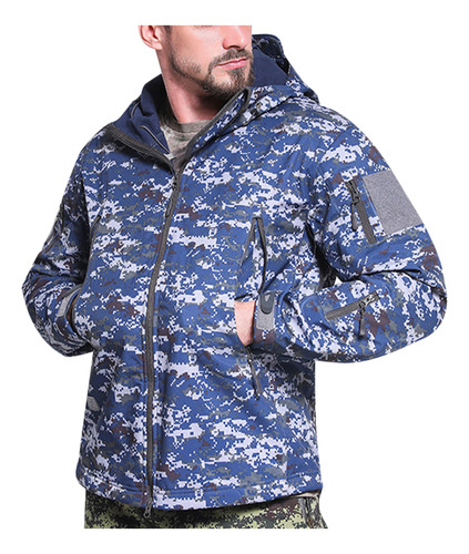 Chaqueta De Forro Polar Cálido Para Hombre H, Suave, Camufla