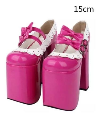 Sapato Salto Alto Lolita Cosplay 15cm