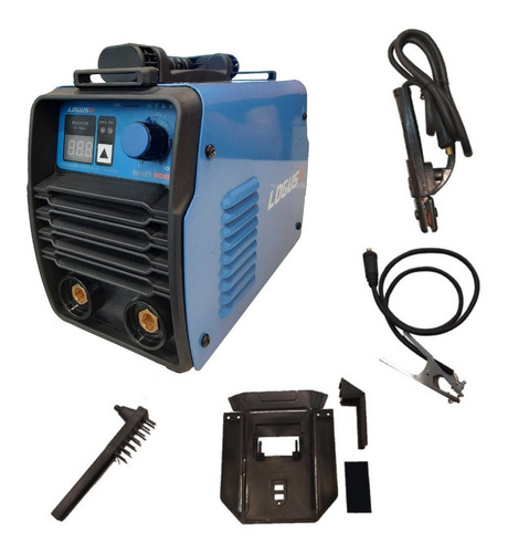 Soldadora Inverter Logus 160amp 2en1 + Mascara Color Azul
