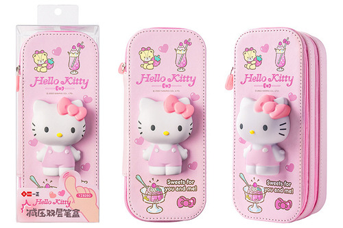 Sanrio Pu Estuche De Lápices De Gran Capacidad Kawaii